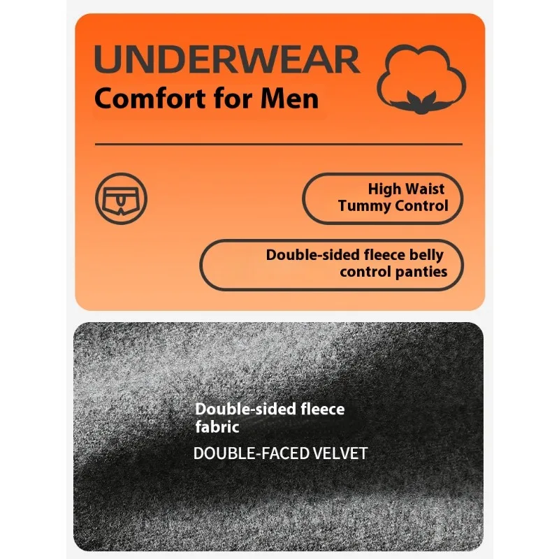 ملابس اخلية حرارية للرجال شتوية مبطنة بالصوف سراويل داخلية دافئة مقاس كبير سراويل حرارية عالية الخصر ملابس داخلية مريحة للطقس البارد #6