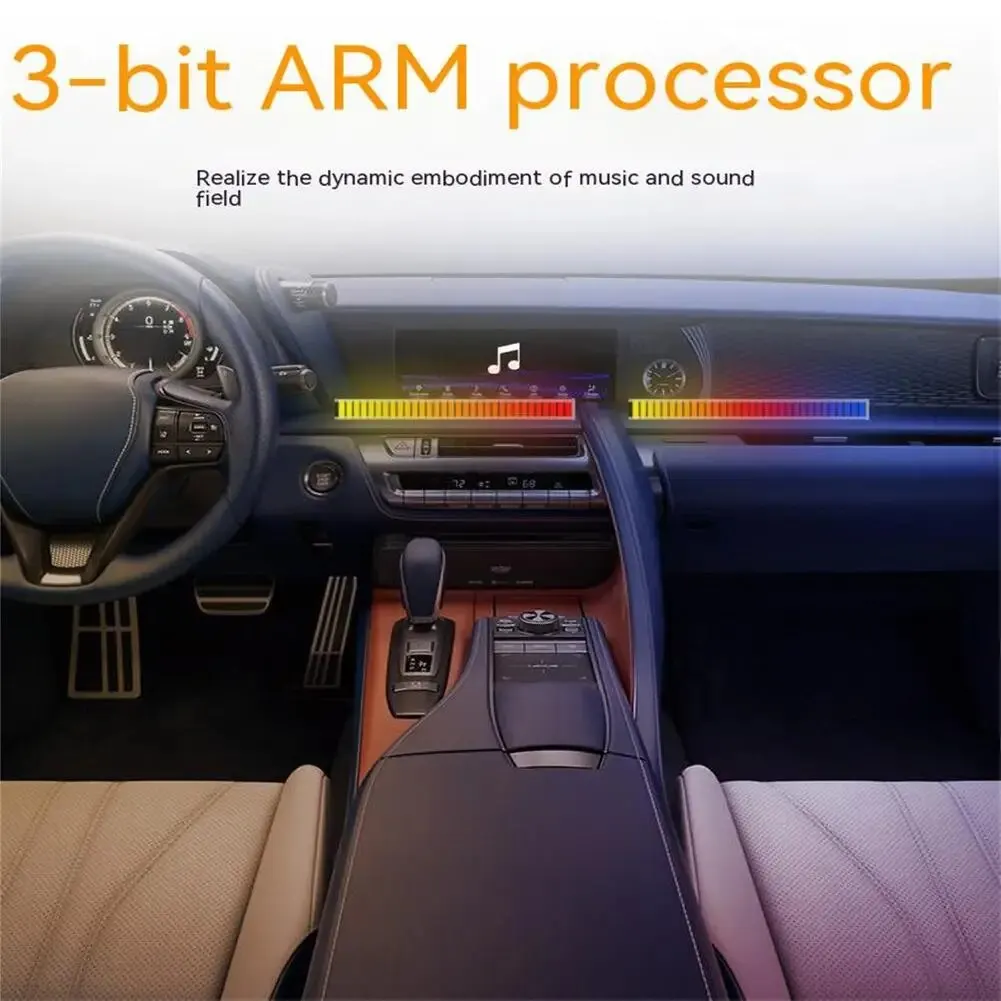 شريط إضاءة LED للجو ، مصباح إيقاع ، ميكروفون مدمج ، 120 درجة ، موسيقى USB ، تحكم في الصوت ، 5 فولت