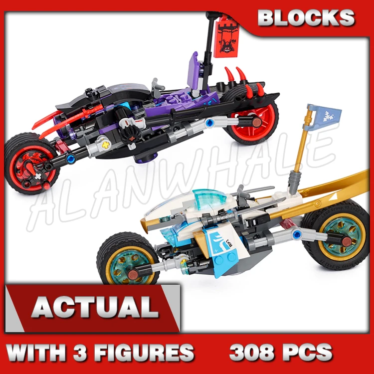 

308 шт. Shinobi уличная гонка змеи Jaguar Oni велосипед мотоцикл флаг 10802 строительные блоки игрушки кирпичи совместимые с моделью