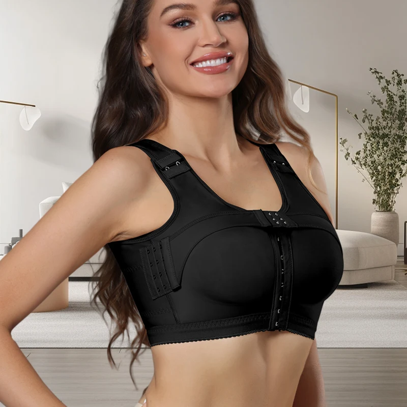 Posture Corrector Back Support Shaper Bra Women Compression Breast Augmentation Post Op Surgery Shapewear Tops Faja