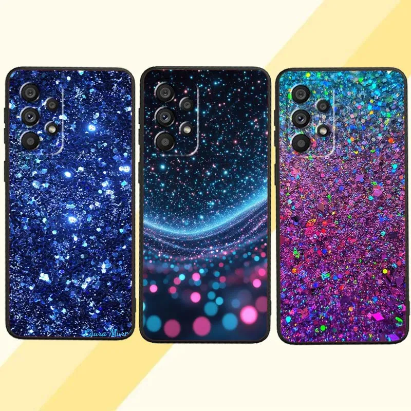 Shining creative patterns For Samsung A73 A72 A71 A55 A54 A53 A52 A51 A13 A22 A16 A15 A12 A14 A26 A07 5G Black Phone Case