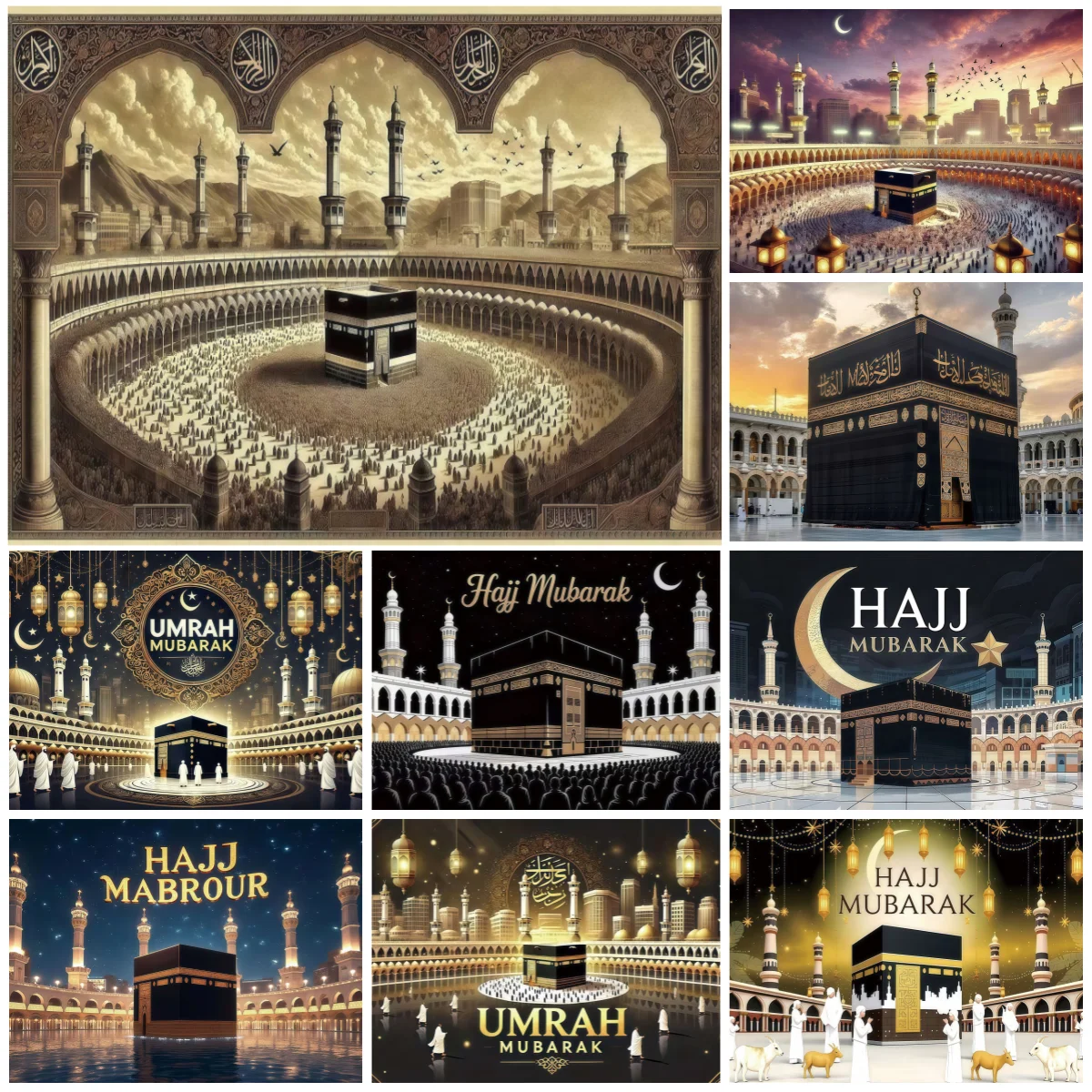 Hajj Umrah Mubarak Backdrop Decoration Kaaba Mecca Islamic Sacred For Hajj Umrah Festival Muslim Religious Event Background
