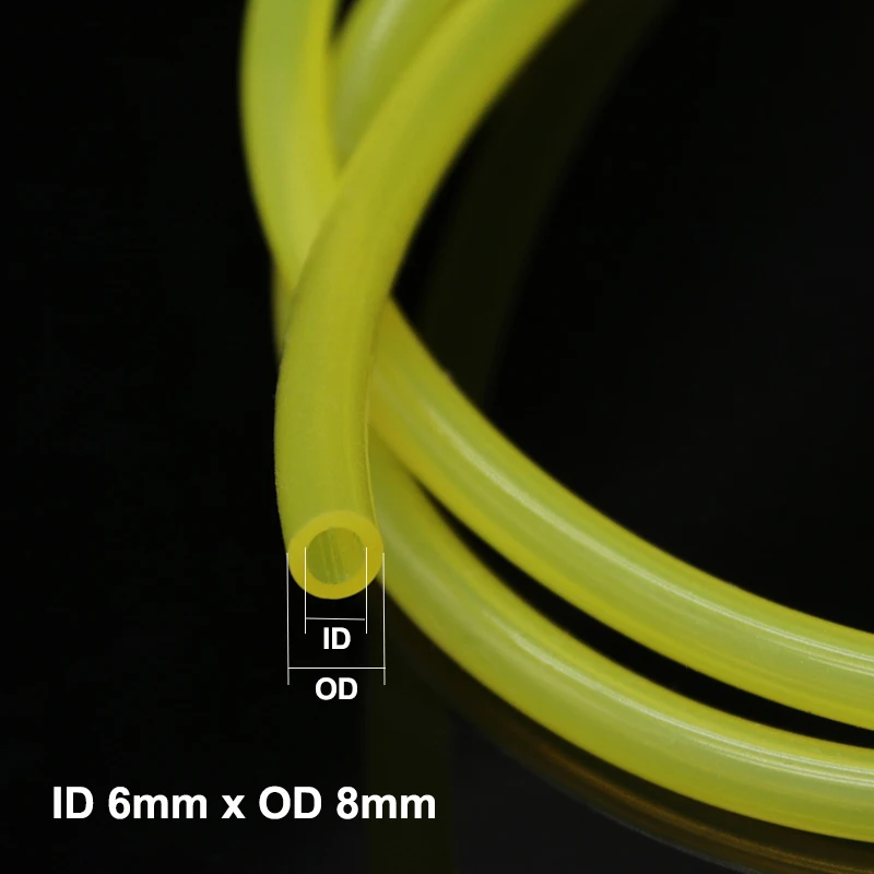 Brandstof benzine slang gele polyurethaan benzineleiding voor motorfiets auto oliebestendig flexibele buis dia 2mm 3mm 4mm 5mm 6mm 7mm