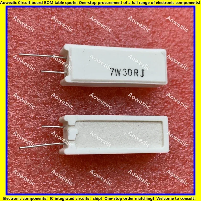

10Pcs/Lot 7W30RJ 7W30ΩJ RX27-5 SQM Vertical Cement Resistance 7W30ohm 7W30R Ceramic Resistance Precision ±5% Power Resistance