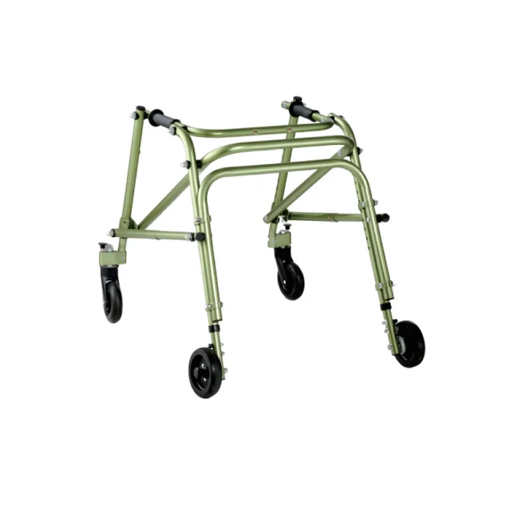 

Rehabilitation Cerebral Palsy Child Walker Hemiplegic Pediatric Walking Aid Lower Limb Training Standing Walker With Four Wheels