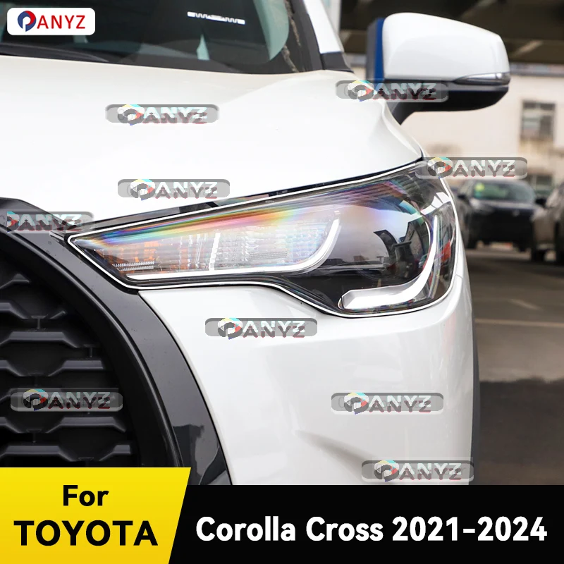 

For TOYOTA Corolla Cross Hybrid 2021-2024 Car Headlight Protective Cover Film Front Light Transparent TPU Headlamp Accessories