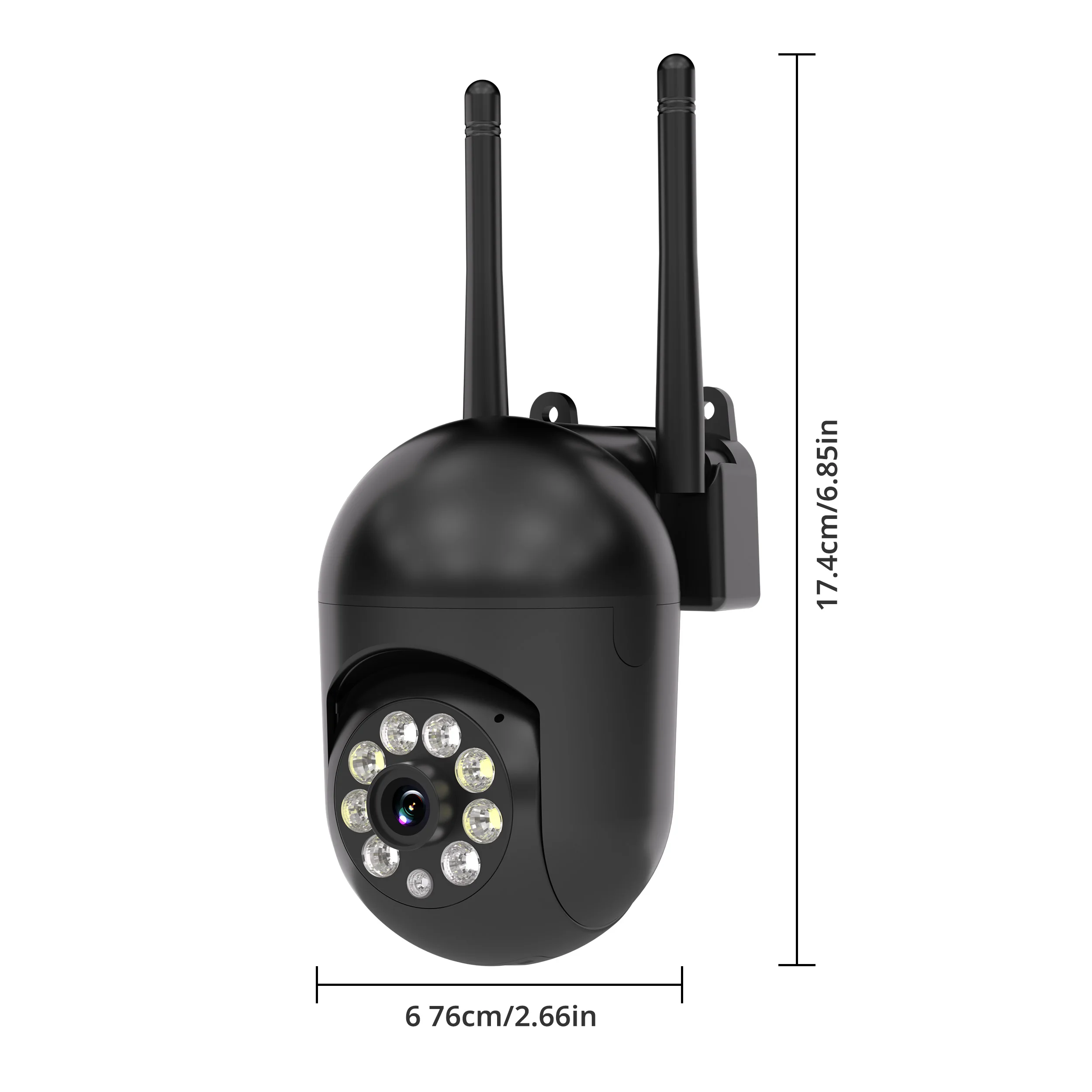 Ease Life APP 5G 3PCS Upgraded Version Surveillance Camera Color Night Vision Motion Tracking Indoor Outdoor Security Y108-Black