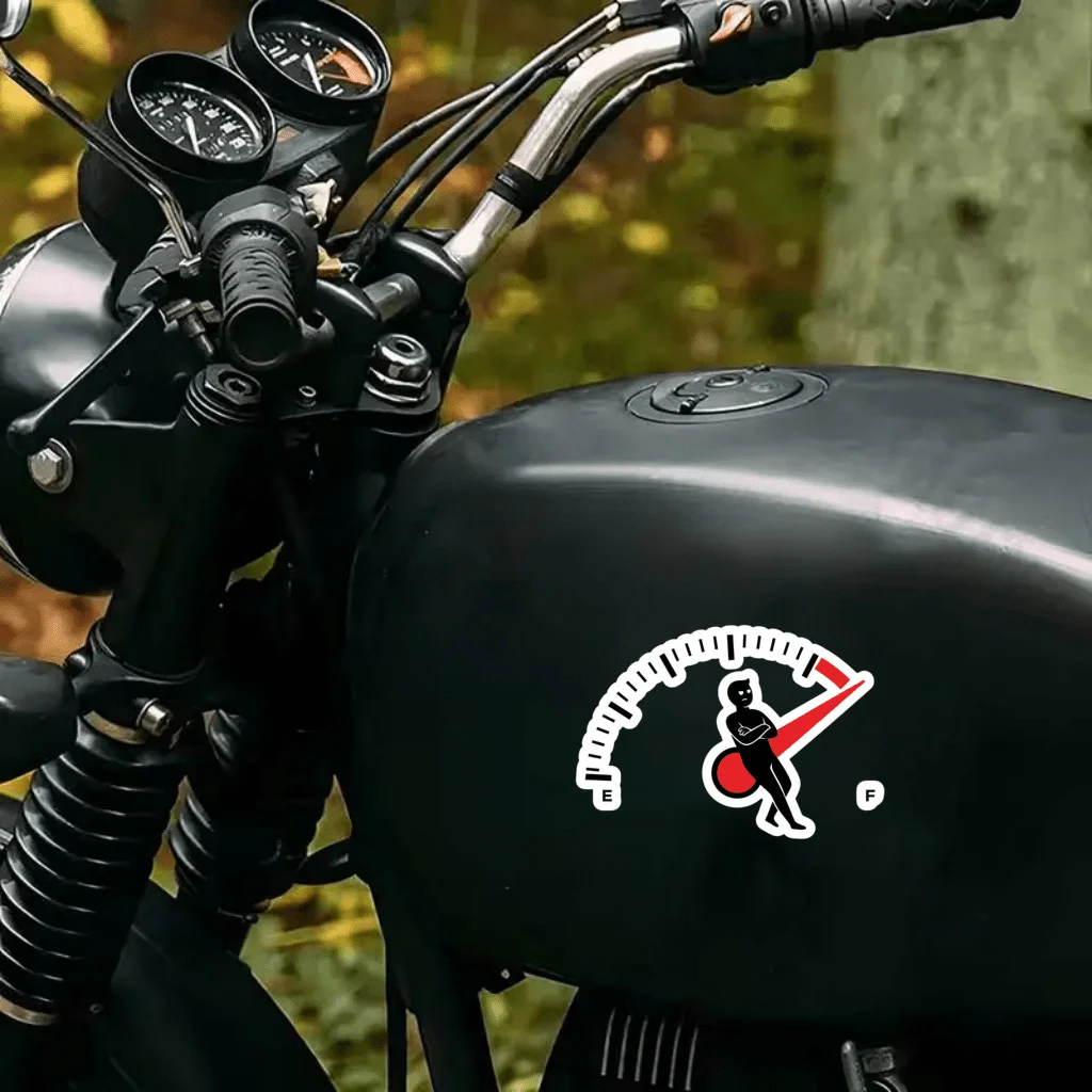

1pc Cool Fuel Gauge Sticker, Stickman Leaning on Full Meter, Funny Gas Tank Vinyl Decal, Waterproof for Car, Truck & Laptop