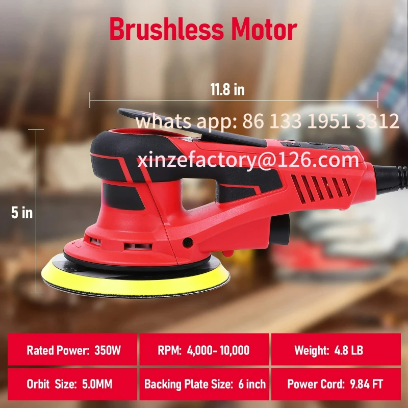 

Customizable Eectric Sheet Sander 350W Brushless Motor, Electric Random Orbital Sander, 10000 RPM Brushless Sheet Sander,6-Inch