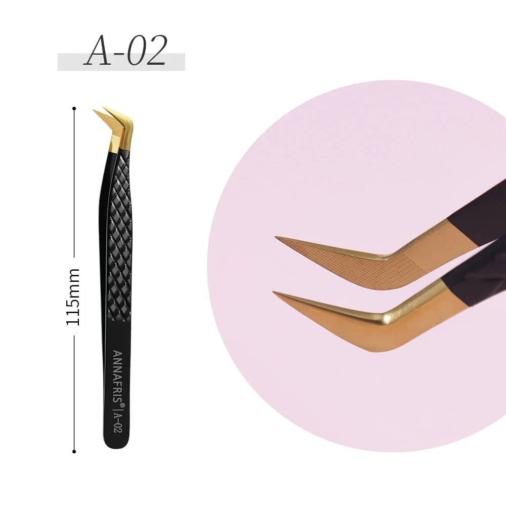 ANNAFRIS High-end Faser Spitze Wimpern Pinzette Edelstahl Gerade Kopf Gebogene Spitze Wimpern Verlängerung Pinzette Make-Up-Tools
