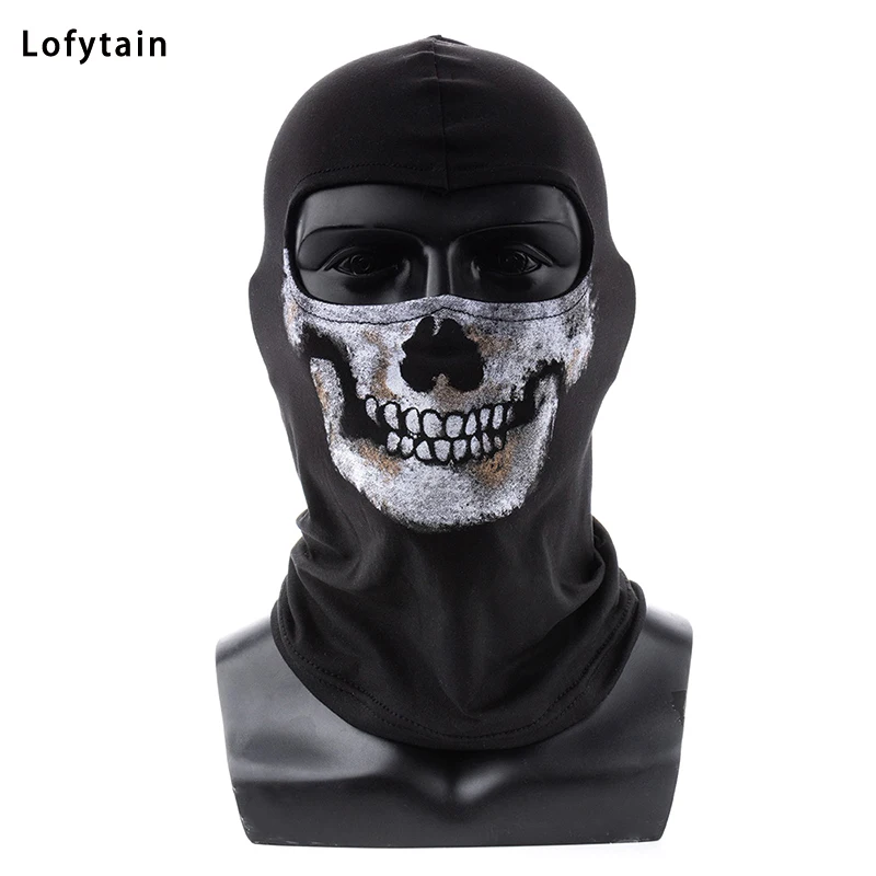 Lofytain COD:MW2 Ghost Skull Balaclava Ghost Simon Riley Face War Game Cosplay Mask Protection Skull Pattern Balaclava Mask