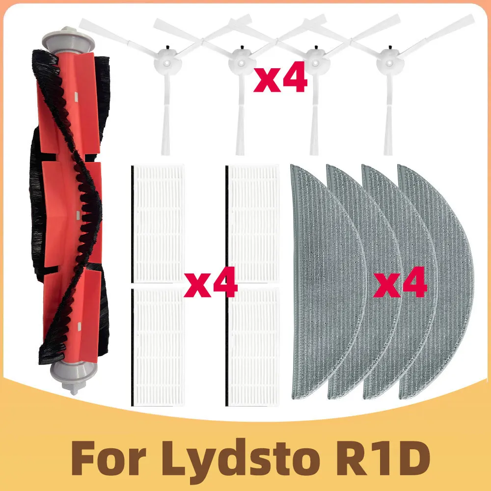 Accessory Set Compatible For Lydsto R1D Robot Vaccum Cleaner, Replacements: Main side brush hepa filter mop