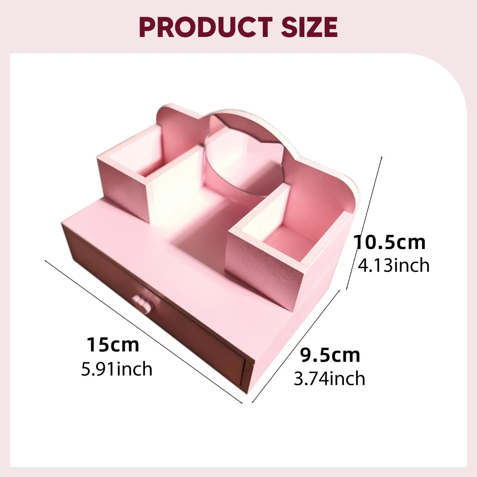 ตู้เครื่องแป้งไม้จิ๋วสำหรับบ้านตุ๊กตา กล่องเก็บของขนาดเล็ก รุ่น 1/12 เฟอร์นิเจอร์จิ๋วสำหรับห้องนอนบ้านตุ๊กตา งานฝีมือ