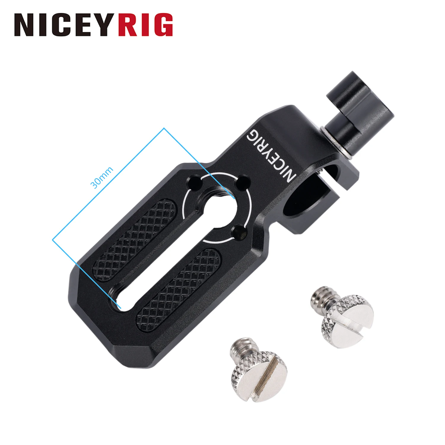 

NICEYRIG 15mm Single Rod Clamp to Mini Plate with 3/8''ARRI Locating Hole for Monitor Mount EVF Mount Accessories Extension