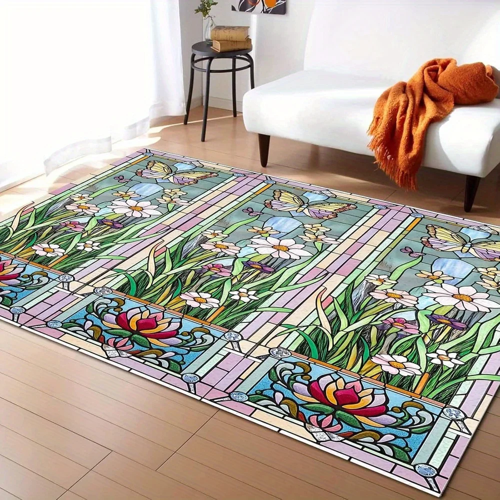 

Bohemian Rugs Carpet, Ultra Soft Area Rugs, Non Slip Retro Rugs Foldable, Carpet for Bedroom Kitchen Laundry Home Office Decor