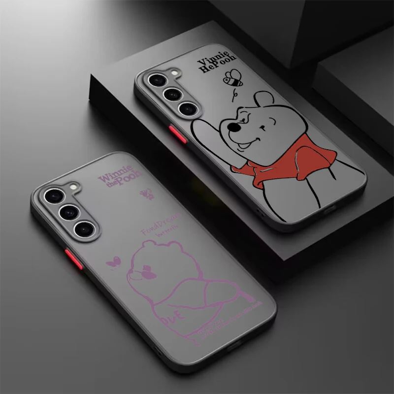 

Disney Winnie The Pooh Cute Frosted Translucent For Samsung A53 A52 A33 A32 A51 A71 A21S A13 A73 A50 A22 A12 5G TPU Phone Case