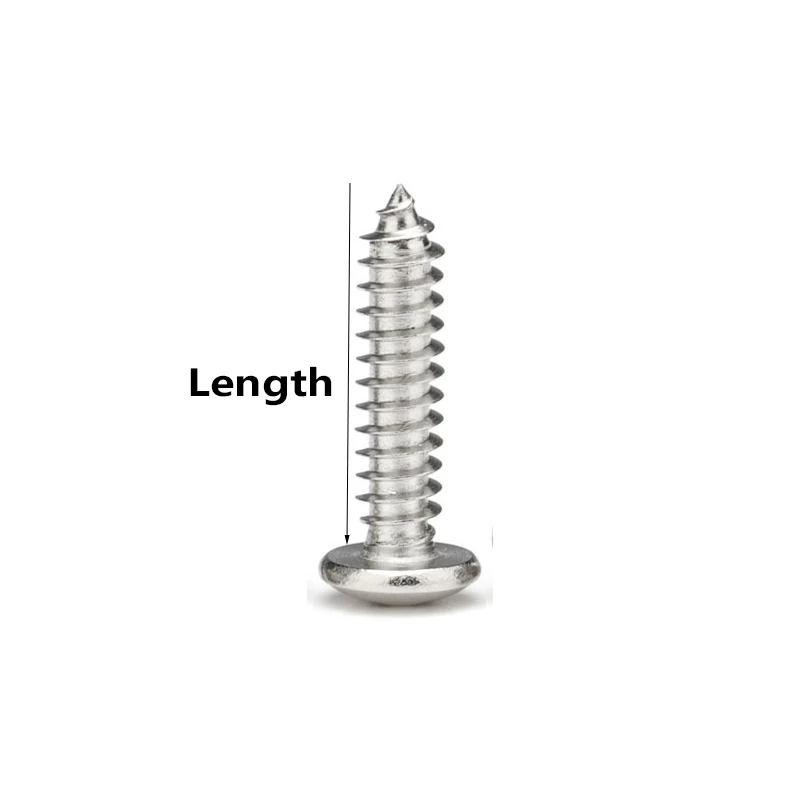 M2 Length 8mm to 20mm Small 304 Stainless Steel Cross Phillips Pan Round Head Self Tapping Screw