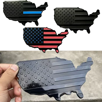 USA emblemen vlag kaart auto sticker, kofferbak aluminium embleem badge sticker sticker voor auto's motorfietsen fietsen