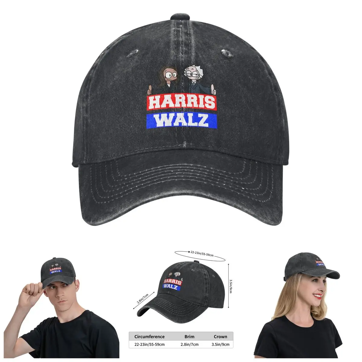 

Sporty Baseball Cap Men Hats Women Visor Protection Snapback harris walz Caps