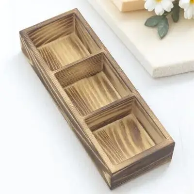 

Wooden Tea Bag Holder Retro Style 3 Compartments Small Storage Containers for Kitchen Office Tea Coffee Sugar Packets Organizer