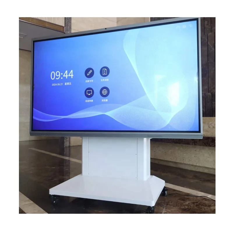 

New High-end Fashionable White Black 47-98 Inch Motorized Electric Mobile Flip Down Floor Stand Cart Mount