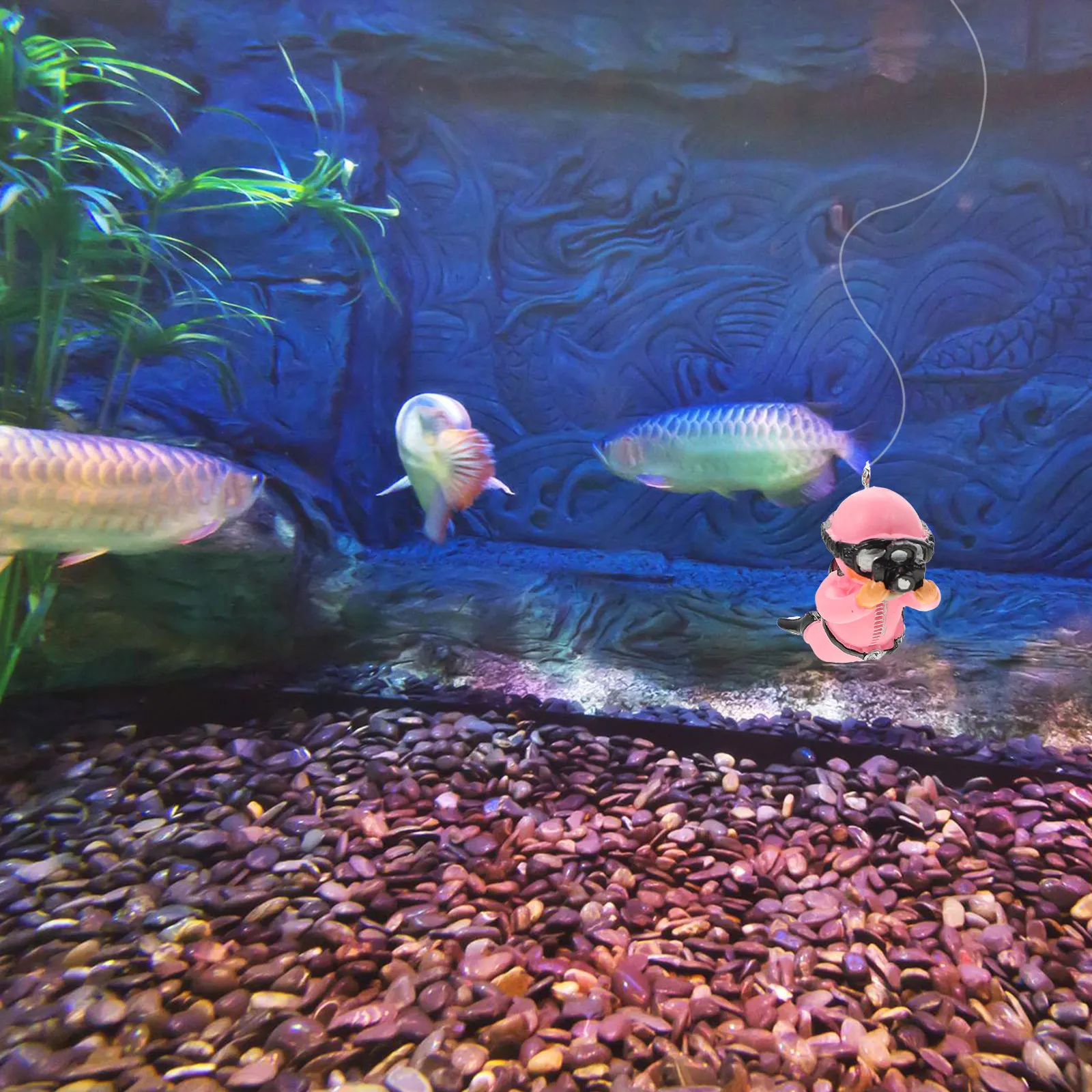 

Fish Tank Diver Decor Floating Ornament Aquarium Landscape Prop Realistic Lightweight PVC Material Fish Tank Diver Model