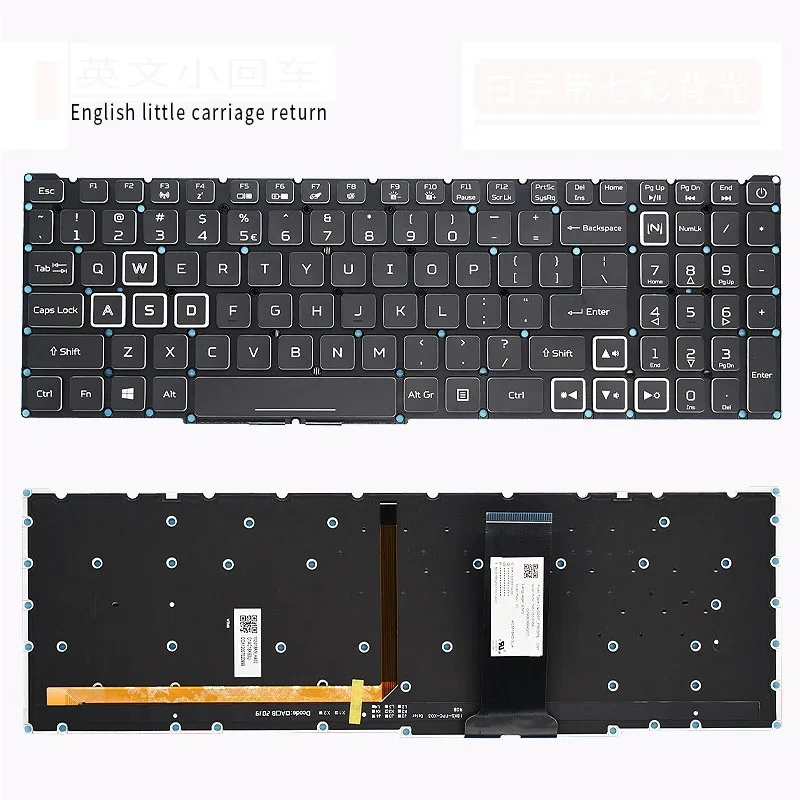 Teclado retroiluminado en idioma estadounidense para Acer AN515-54/55/43 AN715-51 N18C3 N18C4 N18I2 N18I3 ﻿