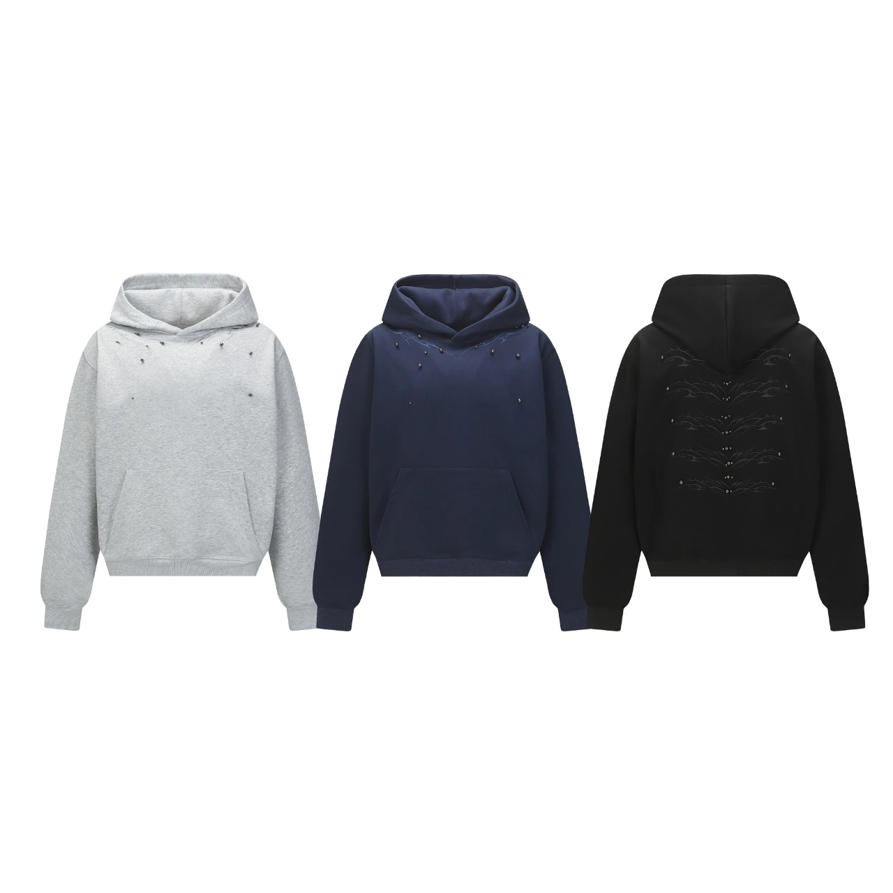 الأصلي الأمريكية الرجعية الثقيلة مطرز التطريز مقنعين البلوز فضفاض عارضة تنوعا الأزياء الاتجاه هوديي أعلى للرجال #5