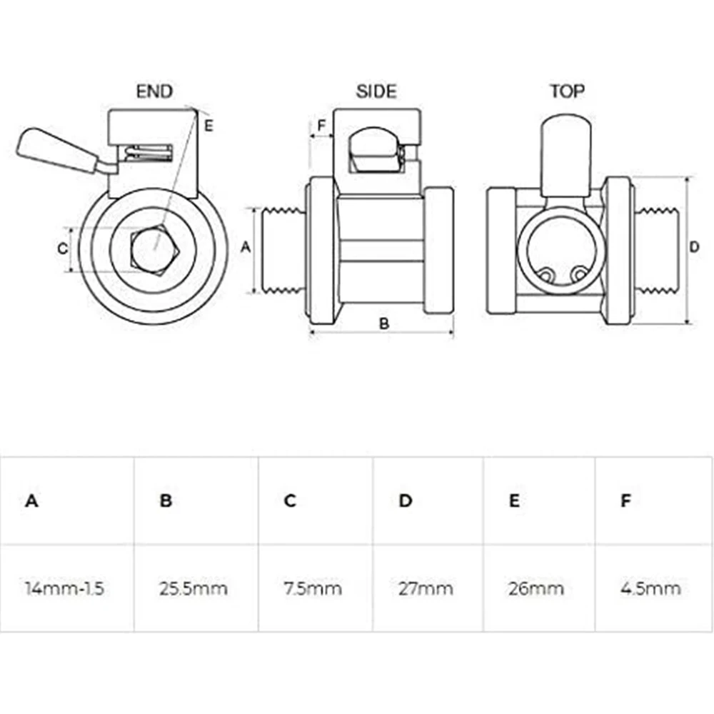 (14 mm–1,5) Ölablassventil mit abnehmbarer Schlauchend-Kombination, einfache Installation, einfache Bedienung und Zeit sparen