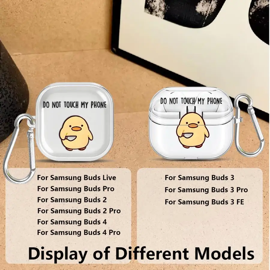 Cute Cartoon Duck Clear Earphone Cases Cover Case For Samsung Galaxy Buds 3 FE 4 Pro 2 4Pro 3Pro Live