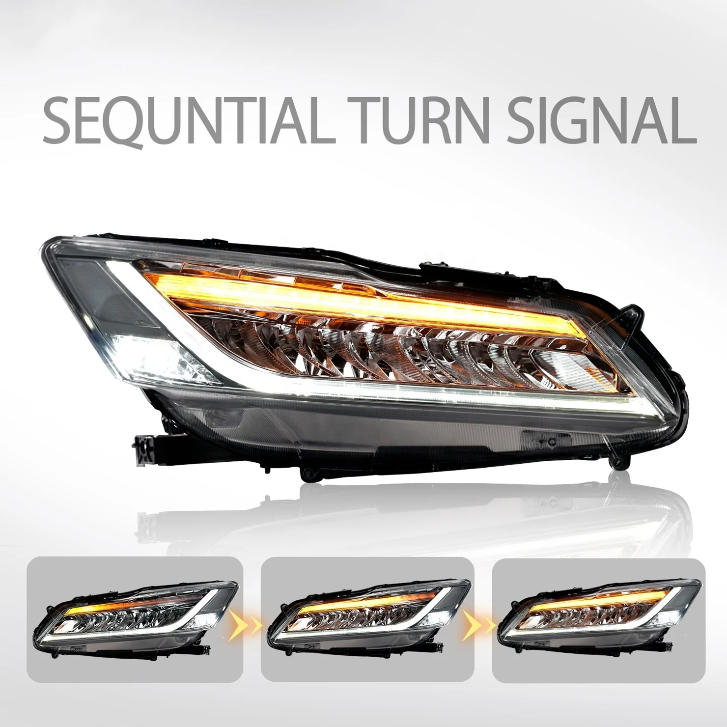 FDS hot selling auto Full LED Headlights For Honda Accord  2013-2017 Head lights head lamps plug and play