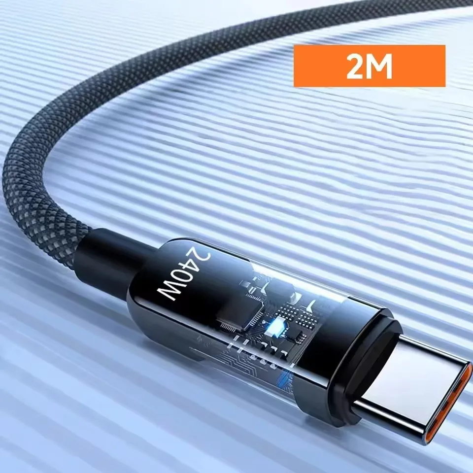 240W Kabel QC 3.0 USB naar Type C Super Snelle Oplaadkabel Voor Samsung Xiaomi Huawei LED Digitale Display telefoon Oplader Data Cord