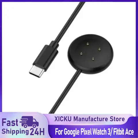 Pixel Watch 3 Charger for Google Pixel Watch 2 USB C Charging Cable Type-C 1m 3.3 FT Black/White Cord Magnetic