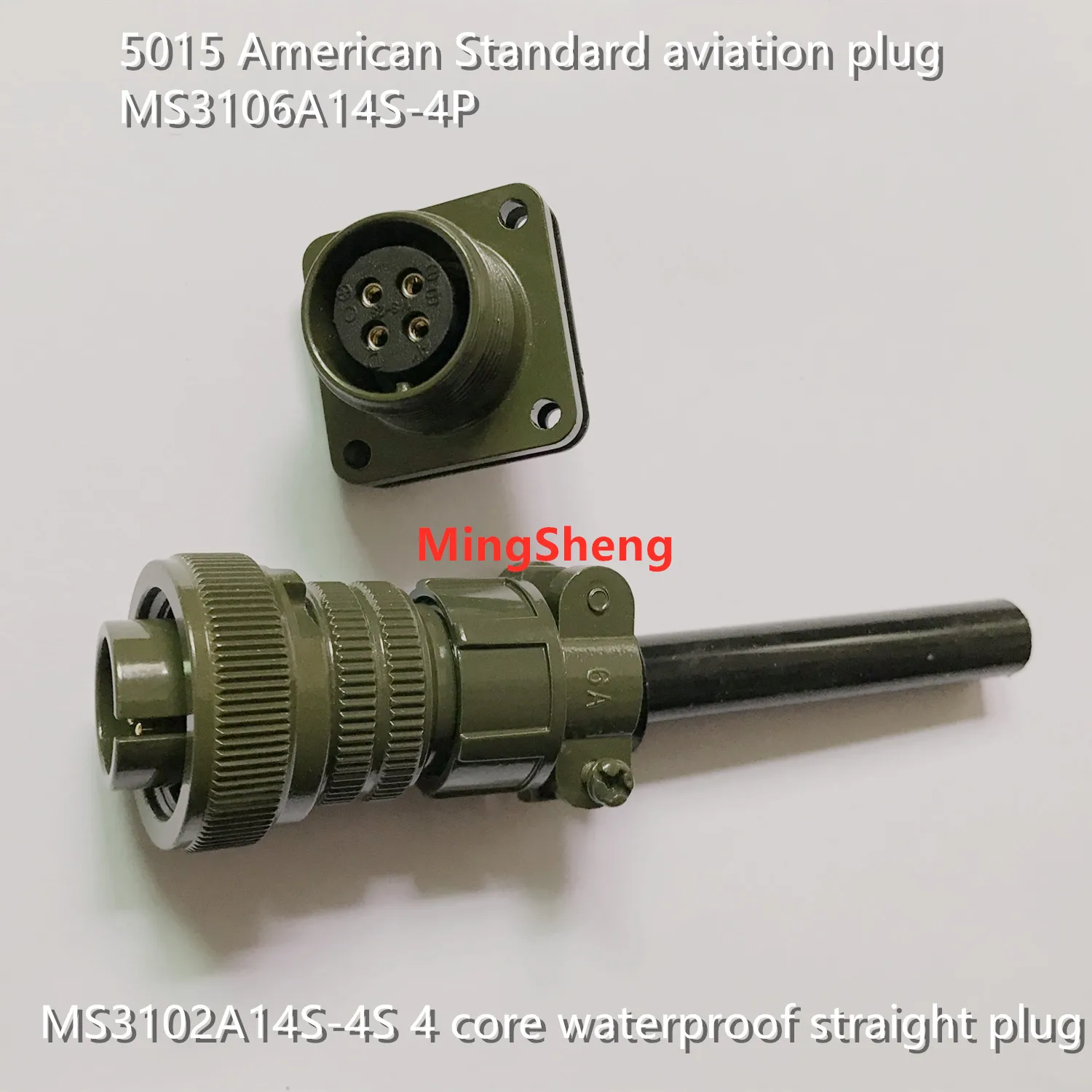 

Original new 100% 5015 American Standard aviation plug MS3106A14S-4P MS3102A14S-4S 4 core waterproof straight plug