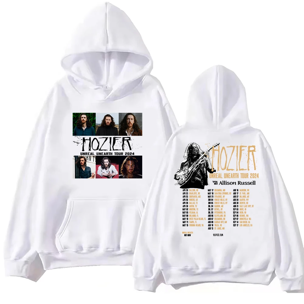 Hozier Unreal Unearth Tour 2024 Hoodie Harajuku Hip Hop Pullover Tops Sweatshirt Fans Gift