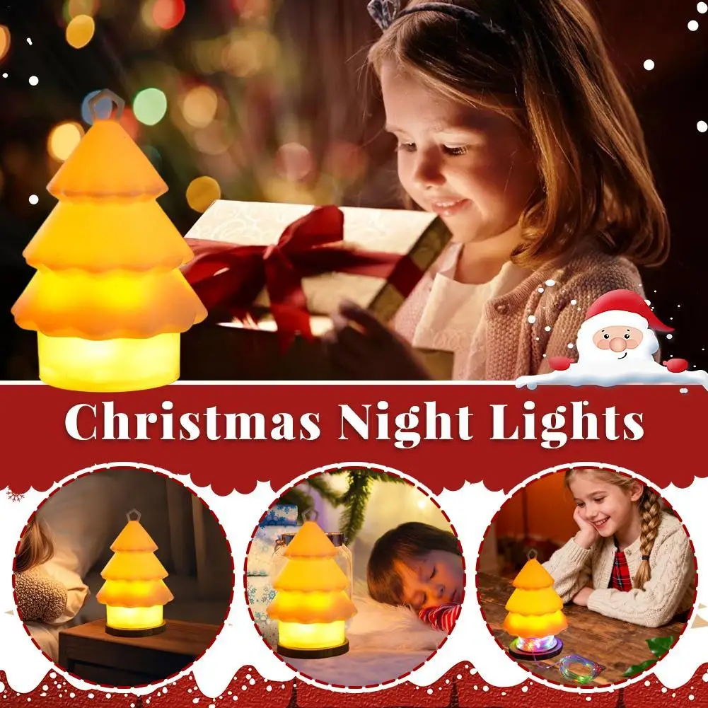 

10m Christmas Tree Light String Rechargeable Colorful Atmosphere Lantern Foldable LED Christmas Tree Night Hook For Kids