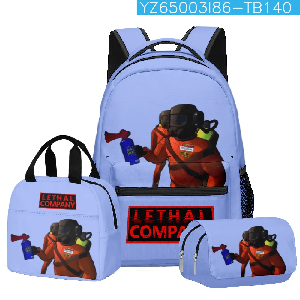 Trendy Popular Funny New Lethal Company 3D Print 3pcs/Set Student School Bags Laptop Daypack Backpack Lunch bag Pencil Case