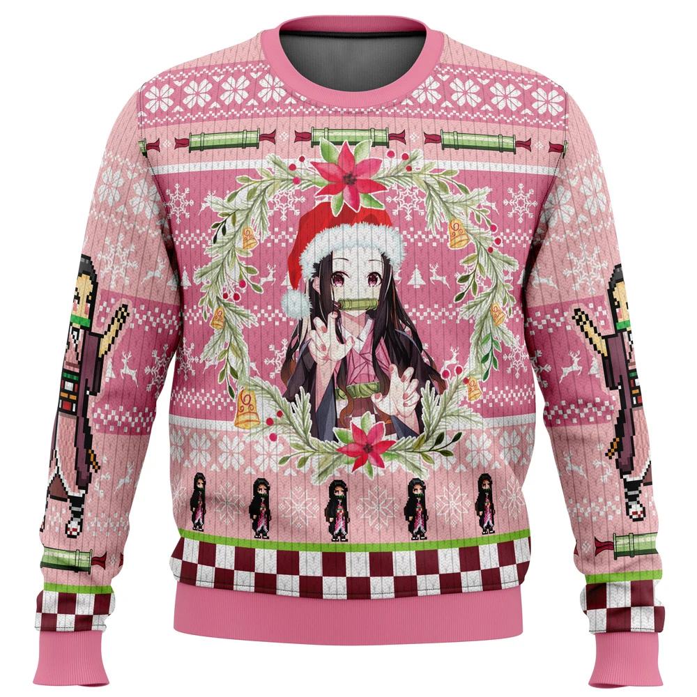 Pull de Noël Tanjiro Kamado en-ly pour hommes et femmes, sweat à capuche Anime japonais, pull Y-Cartoon, nouvelle mode