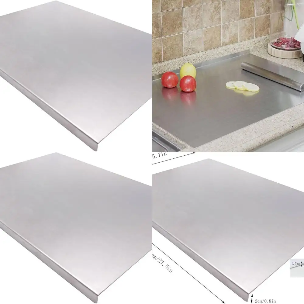 

Large Stainless Steel Kitchen Cutting Board - Ideal for Meat, Fruits, Veggies, Bread, Baking (70x40cm/27.5x15.7in)