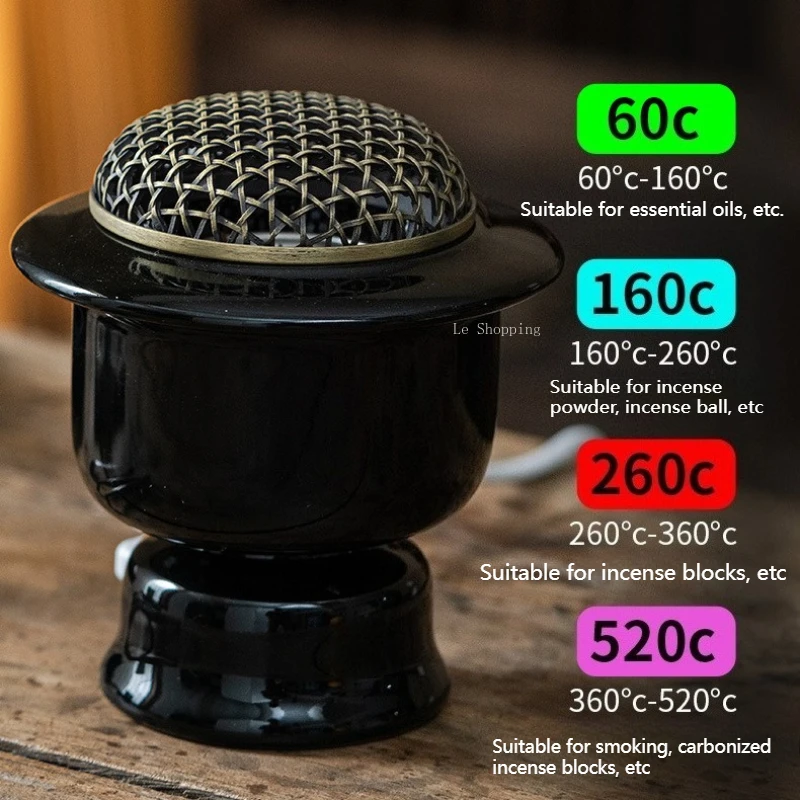 Constant-temperature ElectronicIncense Burner Controllable Time Adjustment 520-degree High-temperature carbonized incense blocks