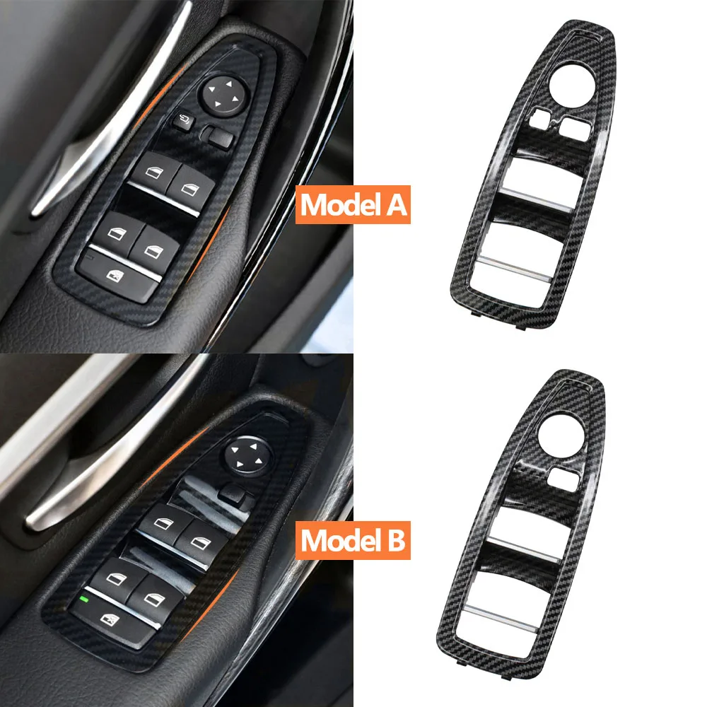 Interior Door Carbon Fiber Window Regulator Switch Panel Trim Cover Replacement For BMW 1 3 4 Series F20 F30 F31 F34 F35 F36