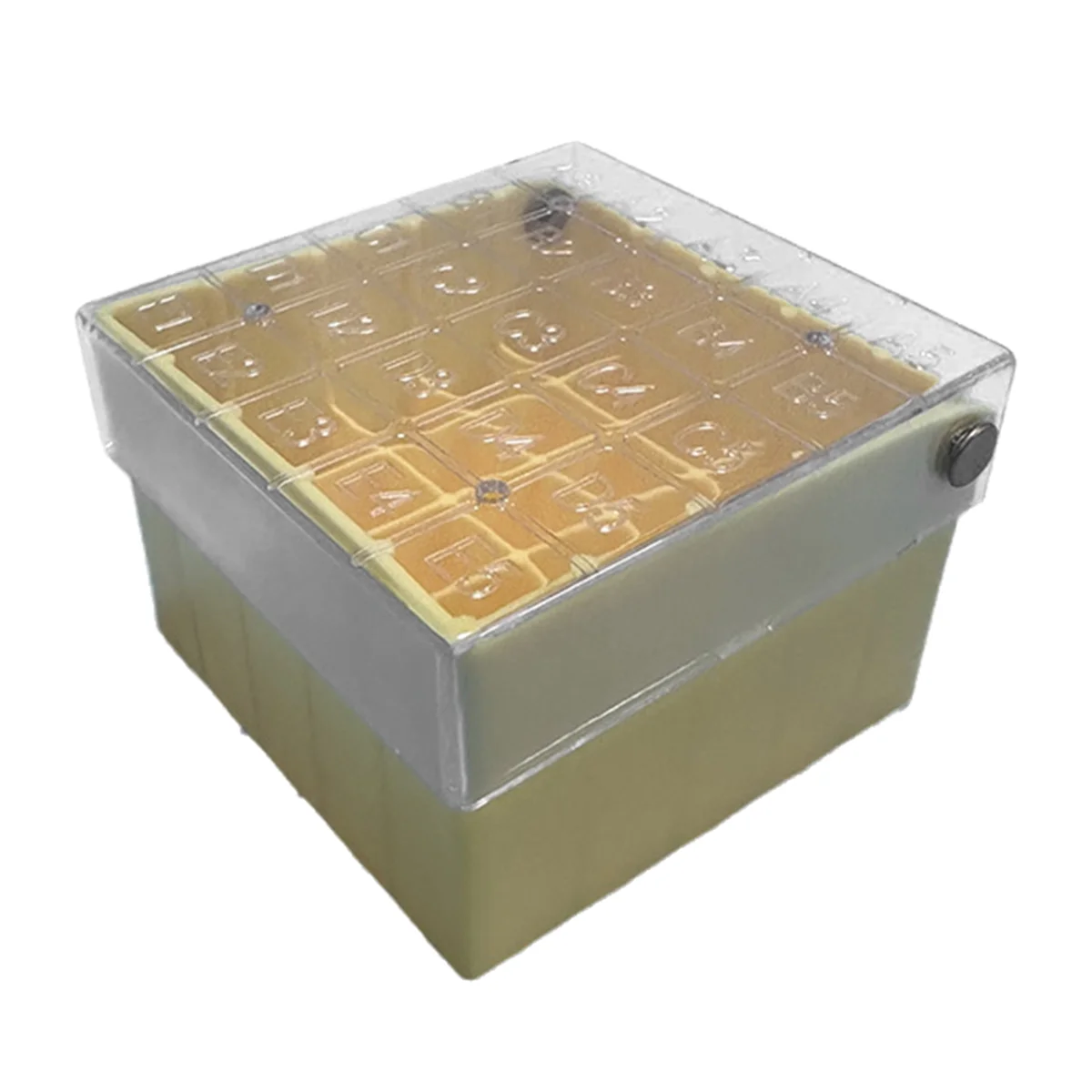 AB52 Tube Box Frozen Storage Tube Box Sample Frozen Box Flip Tube Box 25 Cell 1.5-2.0ml 1 Piece Yellow