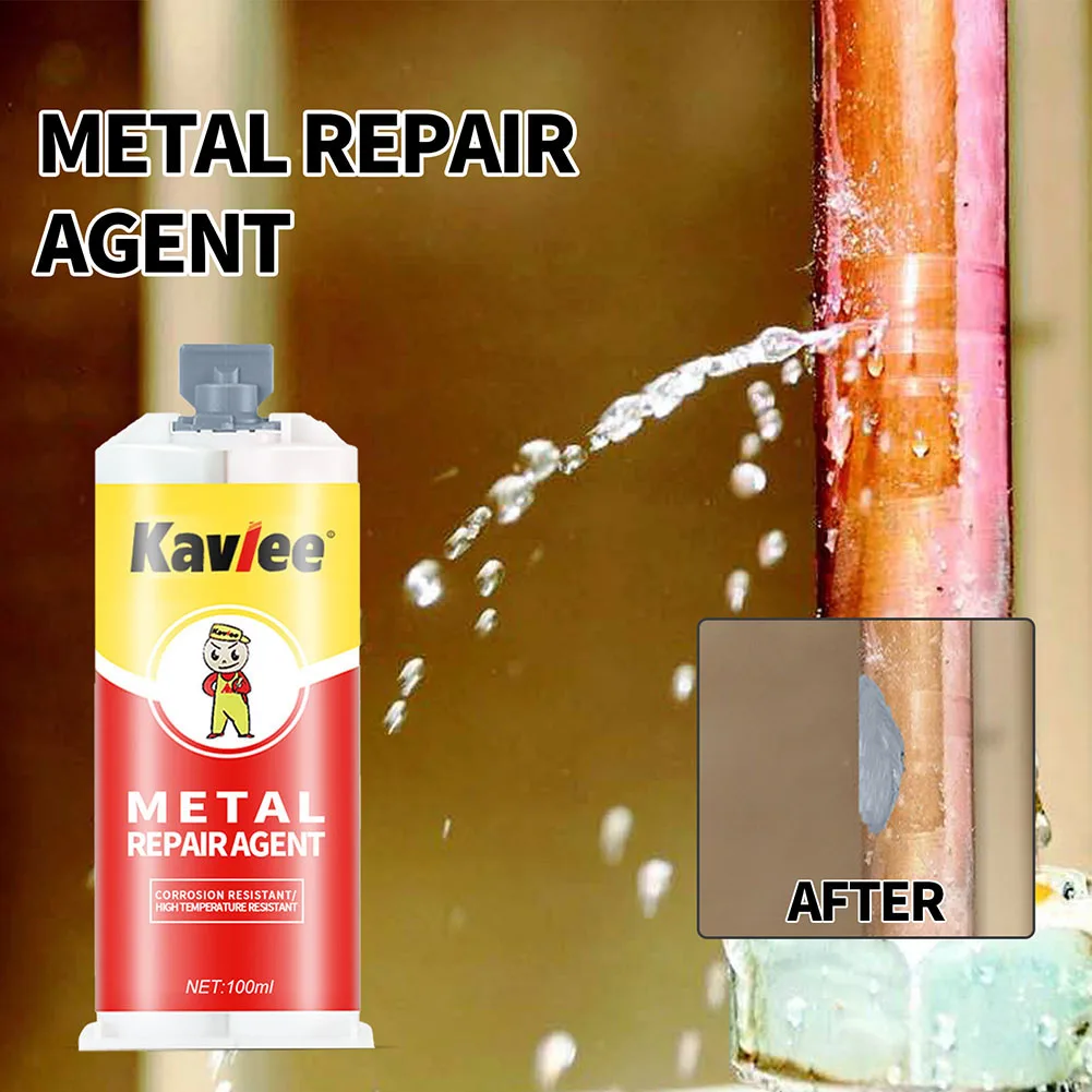 100mL DIY AB Glue Metal Repair Paste Strong Cold Welding Industrial Glue Heat Resistance 2 In1 Strong Bond Sealant Repair Agent