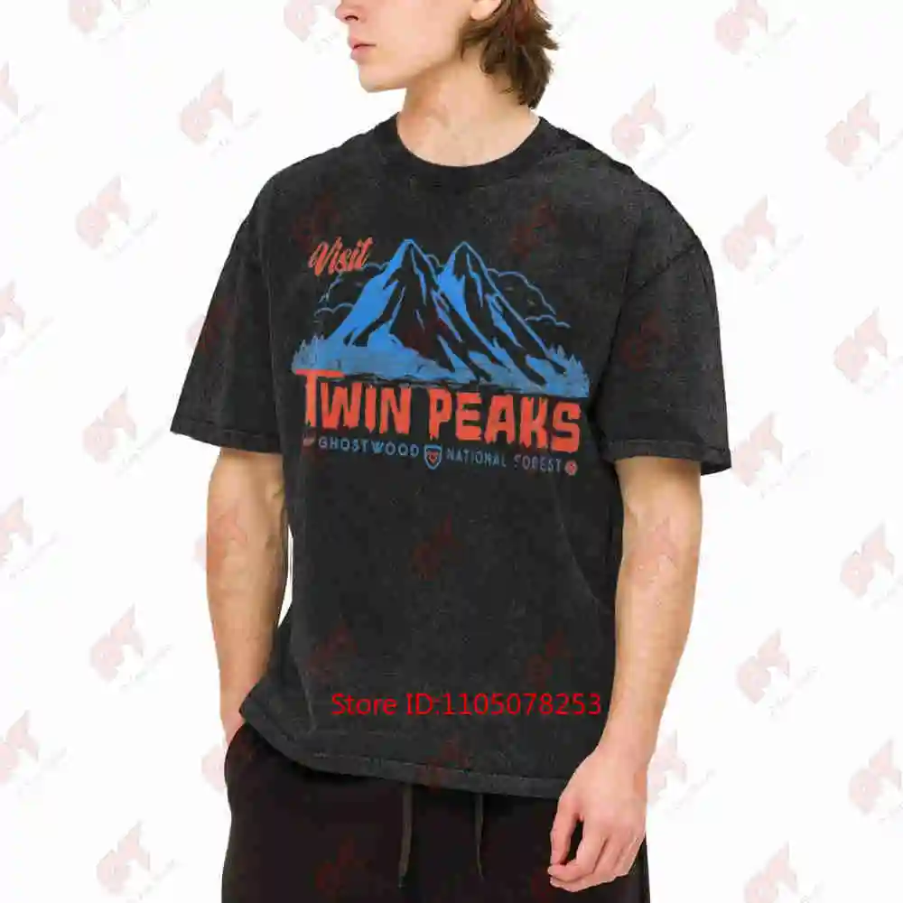 Twin Peaks Sheriff Department Iconic Logo Vintage Washed Tee Pure Cotton T-Shirt