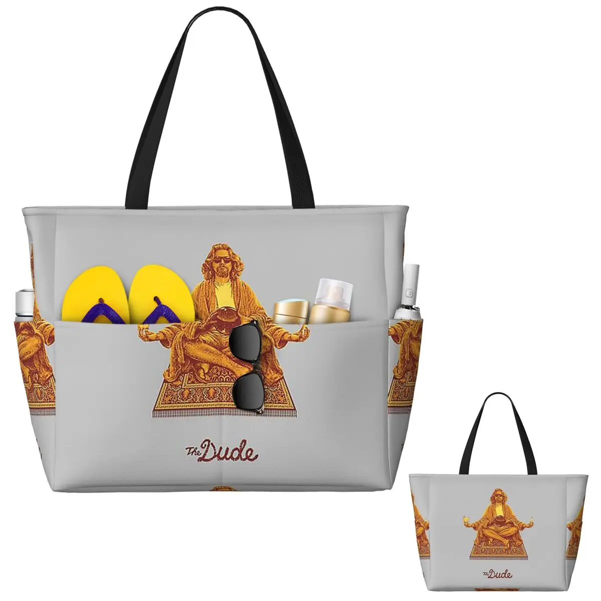 

The Dude Budha The Big Lebowski Beach Tote Bag Sport Gym Yoga Duffle Large Tote Bag Women Travel Bag Fitness bag