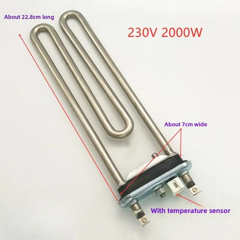 

1pcs For Washing Machine WD-U12457HD Heating Hose AEG73309903 Heating Wire Rod 2000W Thermostat