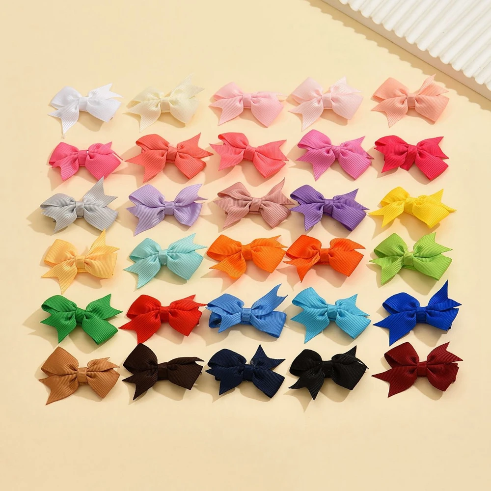 

30pcs/lot Grosgrain Ribbon Bowknot Kids Hair Clips Handmade Bows Baby Girls Barrettes Hairpins Photo Props Accessories Gift Sets