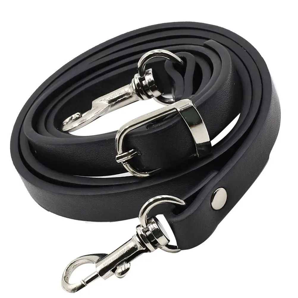 Fashion Replacement Bag Strap 120Cm Adjustable Shoulder Strap for Cross Body Bag Pouch Black Silver Buckle Perfect Accessory