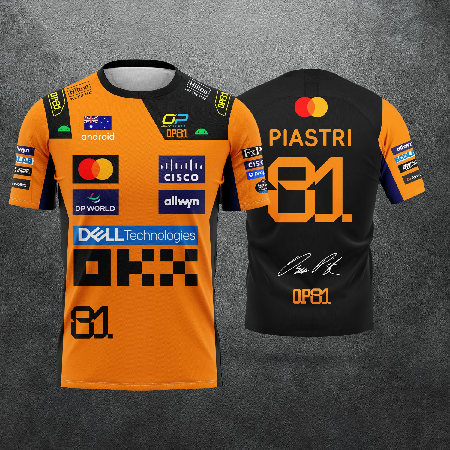 2026 New Jersey Rennfahrer-T-Shirt # 1 Lando Norris Fahrer # 81piastri Fan Freizeitkleidung Atmungsaktive Familien-Kinder-T-Shirts – Detail 2