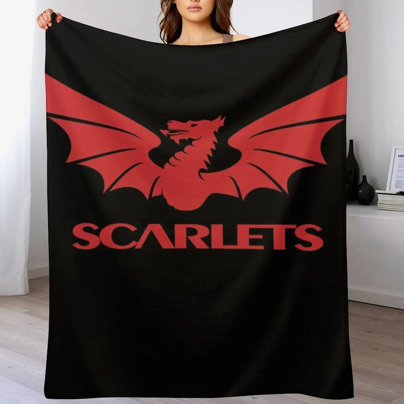 scarlets rugby Throw Blanket Luxury Throw sofa bed For Decorative Sofa warm winter Blankets